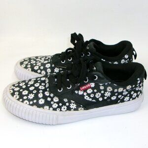 Levi's‎ Girls Kids US 5 Black & White Floral Print Sneakers Shoes